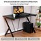 Black Metal and MDF Computer Desk with Storage Shelves and Holder
